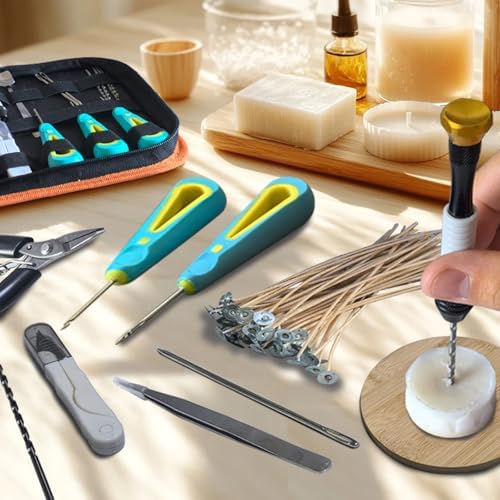 DiaWiew Beginners Candle Making Kit for Adults, Wick Needle for Candle Making for Punching and Inserting Candle Molds Wicks, Candle Making Tools Perfect to Silicone Molds with No Holes for Wicks - Image 6