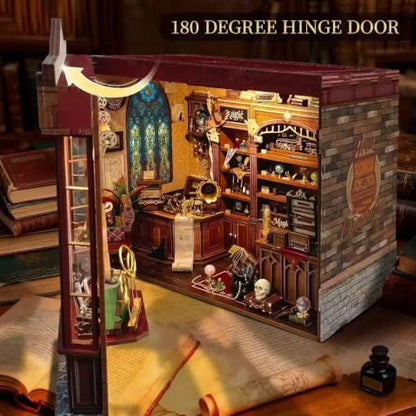 Book Nook Kit DIY Miniature House Coffee Shop 3D Wooden Puzzle Kit Book Nook Building Set for Family & Friends - Image 2