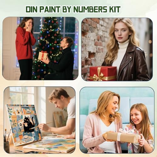 ICYANART Paint by Numbers for Adults Framed, Cat Number Painting 8x12In - Image 7