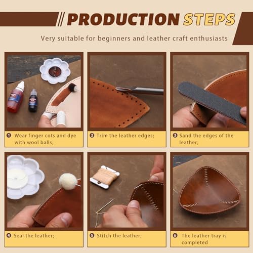 CBHGFEA Leather Crafting Kit, Vegetable Tanned Leather Tray Kit (S, M, L) - Image 4