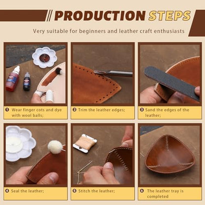 CBHGFEA Leather Crafting Kit, Vegetable Tanned Leather Tray Kit (S, M, L) - Image 4