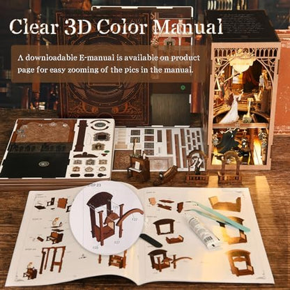 MiniCity Phantom of the Opera Book Nook Kit, DIY 3D Wooden Puzzle with LED - Image 6