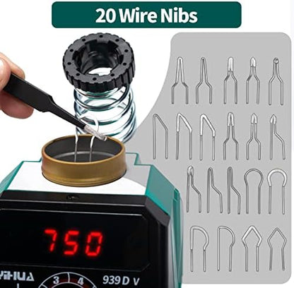 YIHUA 939D-V Wood Burning Kit with Digital Display with 20 Wire Nibs, Detachable Wood Burning Pen, 2 Wood Pieces, Tweezers used as Wood Burning Tool - Image 3