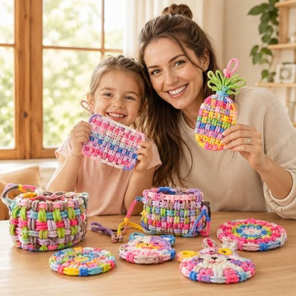 XXAptube 375 Pcs 15 Color Weaving Loom Refill Loops, Nylon Craft Potholder Loom Loops Kit for Potholder 6” 7” Size Pot Holder and Adults DIY Knitting Craft - Image 5