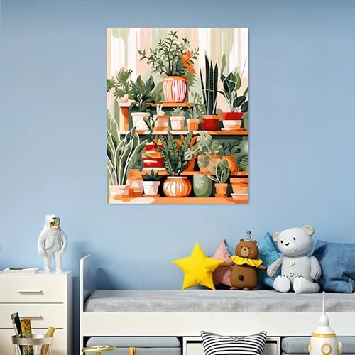 Arttoplus Green Plant Paint by Numbers Kit for Adults Beginner 16x20 inch - Image 4