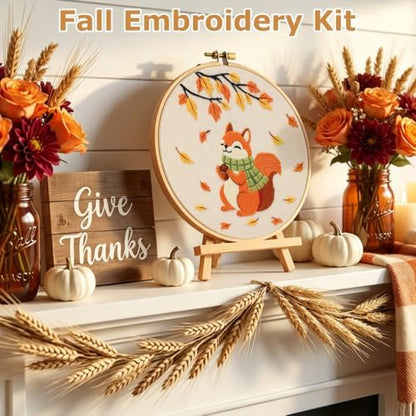 Louise Maelys Autumn Squirrel Embroidery Kit for Beginners Adults - Image 4