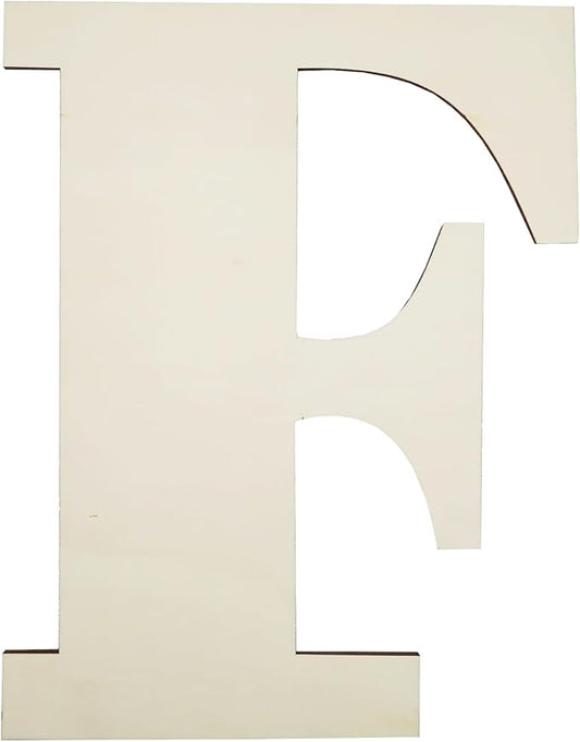 Big Unfinished Wooden Letters for Wall Decor 12 Inch Large Wooden Alphabet Blank Unfinished Wooden Letters for Craft Projects Birthday Party Wedding Wine Bar Sign - F