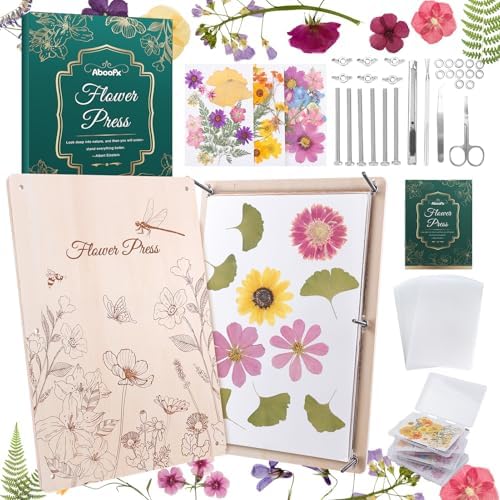 Aboofx Extra Large Flower Press Kit for Adults, Wooden Flower Pressing Kit by Aboofx