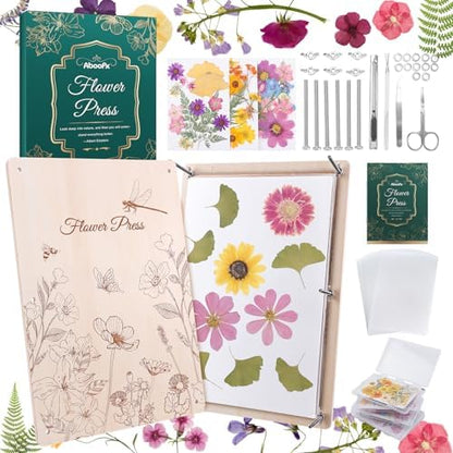 Aboofx Extra Large Flower Press Kit for Adults, Wooden Flower Pressing Kit by Aboofx