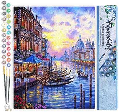 Figured'Art Paint by Numbers Kit for Adults The Grand Canal of Venice 16"x20" - Craft Art Painting DIY Kit Rolled Canvas Without Frame by FiguredArt