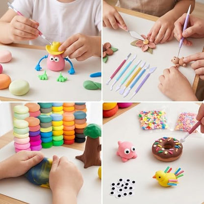 Adult Air Dry Clay,Magic Foam DIY Molding Clay,Set 142 Pieces – 72 Colors Ultra Light Modeling Clay with Tools Accessories and Decorations, Non-Toxic Soft Clay for Crafts DIY Projects and Party - Image 6