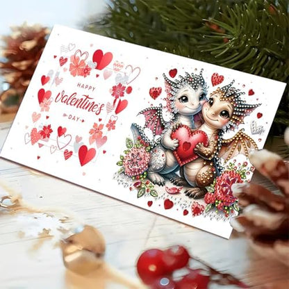 DIY Diamond Greeting Cards Set, 5D DIY Diamond Art Painting Festival Style Greeting Card, DIY Christmas Card Making Kits for Family Friends Handmade Gift-#17-6PC Pterosaur - Image 6
