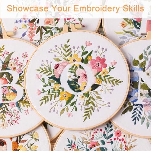Harimau Letter Pattern O Embroidery Kit for Adult Beginners, Complete Starter Pack with 1 Hoop, Needles, Instruction Guide & Embroidery Stitch Video Tutorials - Image 7