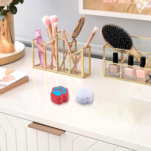 1Pcs Paw Print Silicone Molds Dog Cat Paw Shape Box Epoxy Mold DIY Casting Resin Storage Box Molds with Lid Dog Footprint Container Silicone Mold for DIY Makeup Jewelry Bead Trinket Storage - Image 4