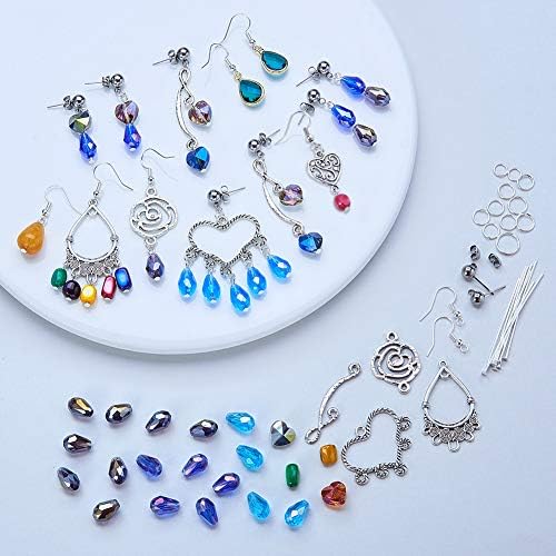 SUNNYCLUE 1 Box DIY 10 Pairs Chandelier Earrings Jewelry Making Starter Kit Chandelier Components Connector Charm Pendants, Shell Heart Beads, Earring Hooks Jewelry Findings for Adults Instruction - Image 3