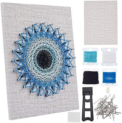WEBEEDY DIY 3D String Art Kit for Adults Beginners, Evil Eye Craft Kit, Include All Necessary Accessories and Frame, Christmas Home Wall Decorations Unique Gift by WEBEEDY
