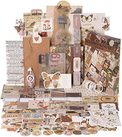 JOYCHOIC Vintage Scrapbooking Supplies Aesthetic Journaling Kit, Scrapbook Large Collection for Bullet Junk Journal, Arts Craft Collage, Beginners, Ephemera by JOYCHOIC