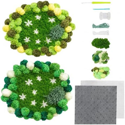 Moss Coaster Latch Hook Kit, DIY Punch Needle Craft Set for Adults, 2 Pack by Unknown