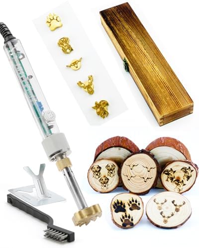 5Pc 1" Western Branding Irons Kit with Electric Tool, Handmade Crafts Gift by AIMOADO