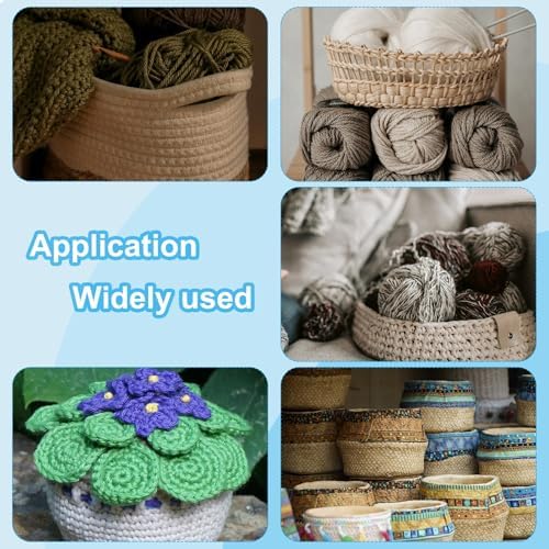 PATIKIL 6" Diameter Crochet Basket Bottom, 4Pcs Round Blank Crochet Knitting Wooden Base for DIY Crafts Weaving Basket Making Supplies Home Decoration, Brown - Image 4