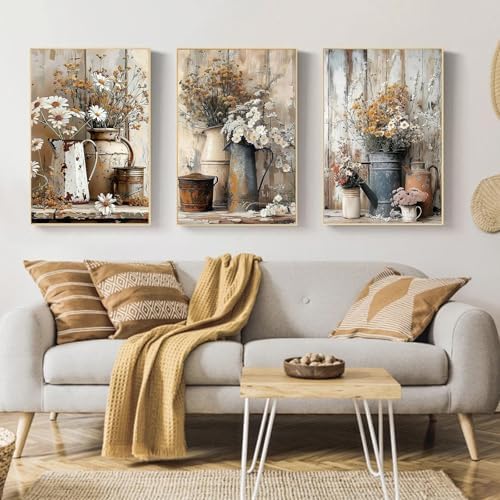Mandun Farmhouse Paint by Numbers Kit for Adults,3 Pack, 7.8x11.8 inch - Image 3
