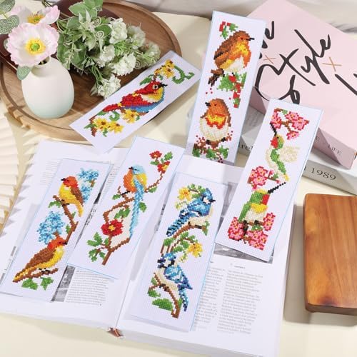 ORIGACH 6 Set Birds Cross Stitch Bookmark Kit for Beginner - Image 6