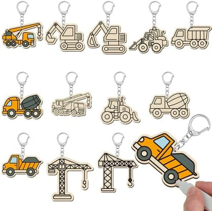 RattanView 24 Pcs Construction Craft Keychains DIY Keychain, 12 Styles by RattanView