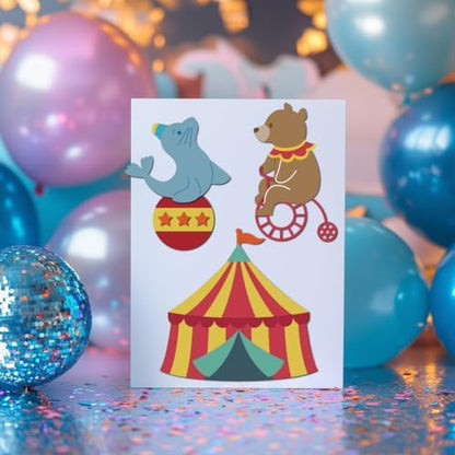 MAYJOYDIY Circus Animals Metal Die Cuts Carnival Mardi Gras Cutting Dies Lion Elephant Seal Horse Bear Embossing Paper Die Cut Stencils for Gift Scrapbooking Party Photo Album DIY Paper Crafts - Image 3