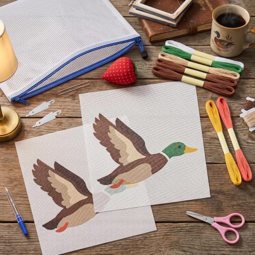 XunYee 28 Pcs Flying Mallard Needlepoint Kit for Beginners Adults Starters - Image 4