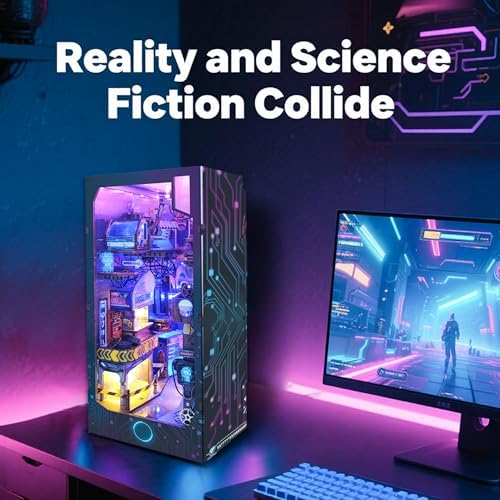 DIY Book Nook Cyberpunk Dollhouse Kit 3D Wooden Puzzle for Adults - Image 3