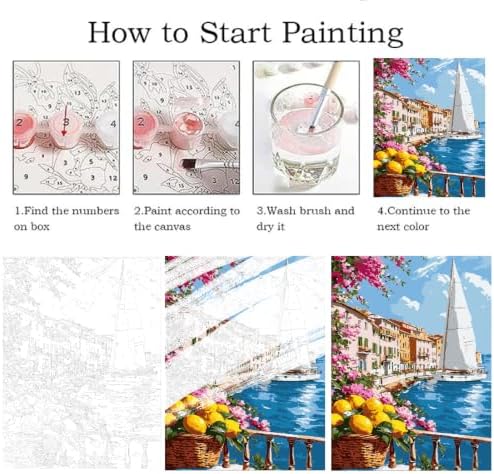 ZRIZQ Paint by Numbers Kit for Adults Beginner,Lemon Landscape,16x20 - Image 4