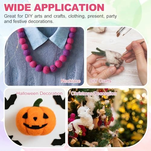 PATIKIL Wool Felt Balls Beads Wool Felting Pom 1.5cm 15mm Orange Red for Home Decor DIY Crafts Handcrafts Project Pack of 20 - Image 7