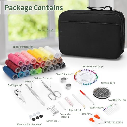 KEYHOT Sewing Kit for Adults, Needle and Thread Kit, Travel Size 130 Pcs - Image 2