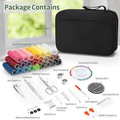 KEYHOT Sewing Kit for Adults, Needle and Thread Kit, Travel Size 130 Pcs - Image 2