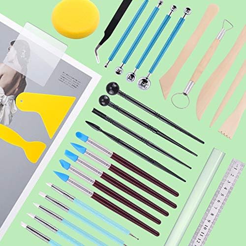Swpeet 30Pcs Silicone Clay Sculpting Tool, Modeling Dotting Tool & Pottery Craft Ball Stylus Tool,Dotting Pottery Toolsfor Pottery Modeling, Smoothing Clay, Ceramics - Image 6