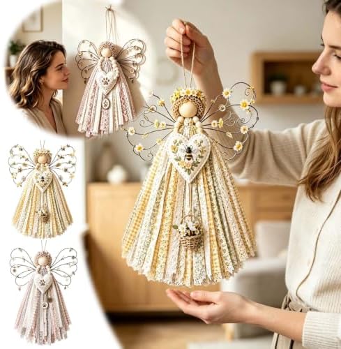 Angel Fabric Hanging DIY Kit, Macrame Wall Weaving Craft - Image 5