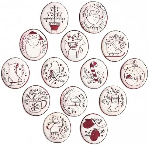 Christmas Embroidery Kit, 12PCS DIY Ornament Set for Beginners by Unknown