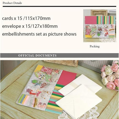 Huralona Greeting Card Making Supplies Envelope Kit Gift Anniversary Craft - Image 2