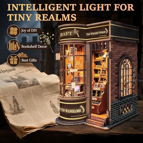 SUNNINO Book Nook Kit DIY Miniature Magic Wand Shop Dollhouse for Adults - Image 2