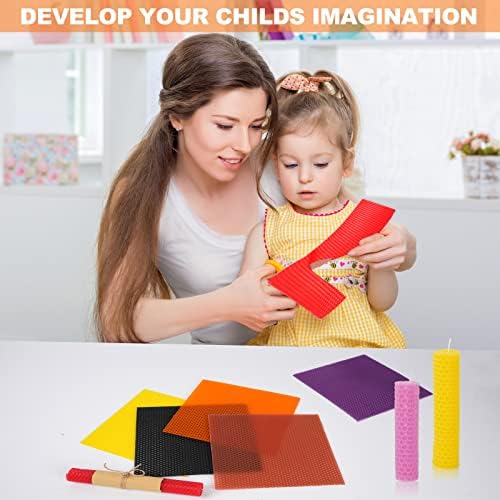 Thleunei Beeswax Sheets for Candle Making - Beeswax Candle Making Kit for Kids-Christmas Candle Making Kit for Adults-Candle Rolling Kit DIY Candle Maker - Candle Starter Kit Beeswax Candle Kit - Image 4