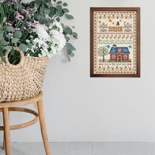 FREEBLOSS Cross Stitch Wall Hanging Kits Joy in The Journey 13.8 * 19.7inch - Image 6