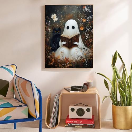 Halloween Stamped Cross Stitch Kits for Beginners Adults - Ghosts and Cats Counted Cross Stitch Kits,Needlepoint Cross-Stitch Patterns Dimensions Needlecrafts Embroidery Kits Arts and Crafts - Image 4