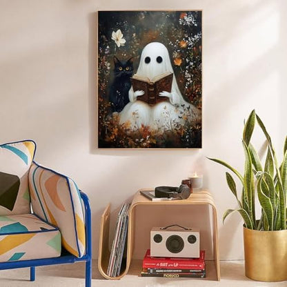 Halloween Stamped Cross Stitch Kits for Beginners Adults - Ghosts and Cats Counted Cross Stitch Kits,Needlepoint Cross-Stitch Patterns Dimensions Needlecrafts Embroidery Kits Arts and Crafts - Image 4