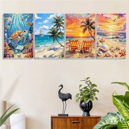 Beach Paint by Number for Adults, Paint by Numbers Kit for Adults 8x12 Inch - Image 2