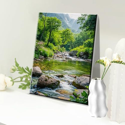 JOOZ Landscape Paint by Number Kit for Adults Beginner with Easel Mountain Adult Paint by Number Kits on Canvas with Frame Forest DIY Oil Painting Kits for Gift Home Wall Decor 7.87x11.81 Inch - Image 4