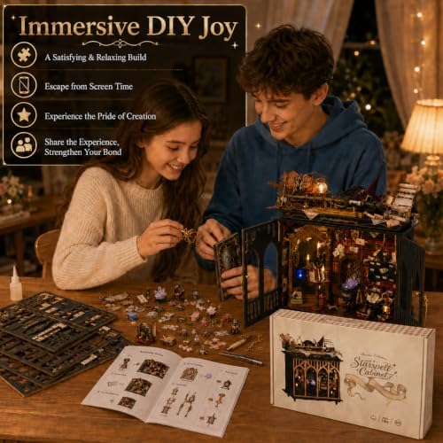 Roroom DIY Miniature House Kit, Starspell Cabinet Dollhouse Kit - Image 5