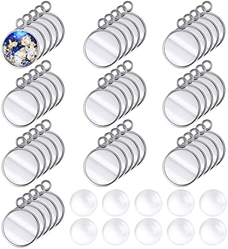Hicarer 200 Pieces 12 mm Stainless Steel Round Blank Bezel Set by Hicarer