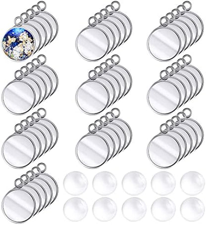 Hicarer 200 Pieces 12 mm Stainless Steel Round Blank Bezel Set by Hicarer