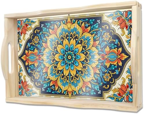 DOTSOPS DIY Mandala Diamond Painting Serving Tray with Handle for Adults by DOTSOPS