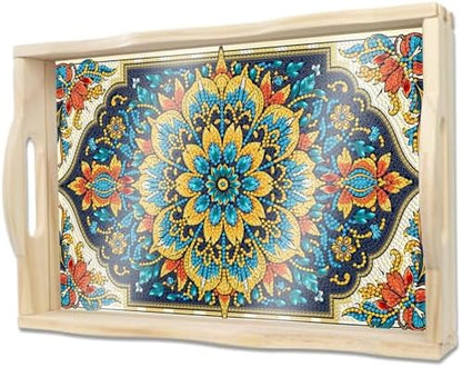 DOTSOPS DIY Mandala Diamond Painting Serving Tray with Handle for Adults by DOTSOPS